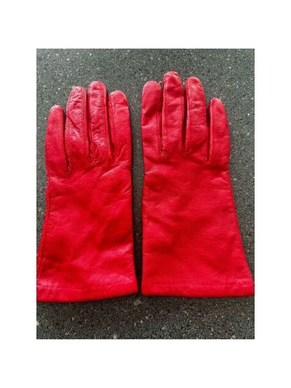 Van Real red leather gloves size S